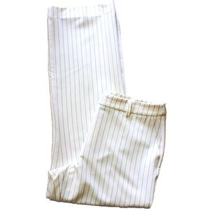ANNE KLEIN Pinstripe Straight-Leg Career Trousers in Vanilla Ice Latte (10/12)